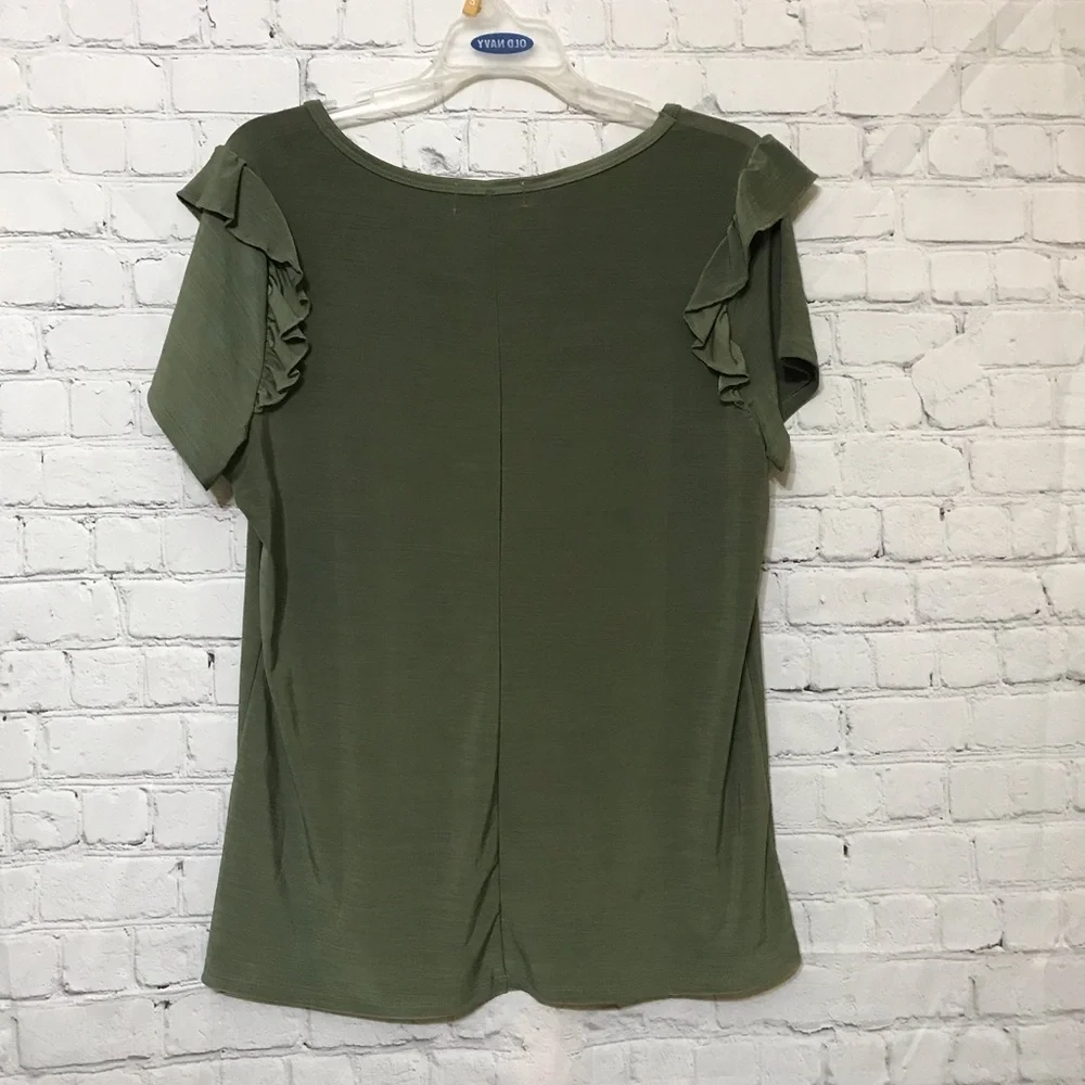 Olive Ruffle Top - Picture 6 of 7